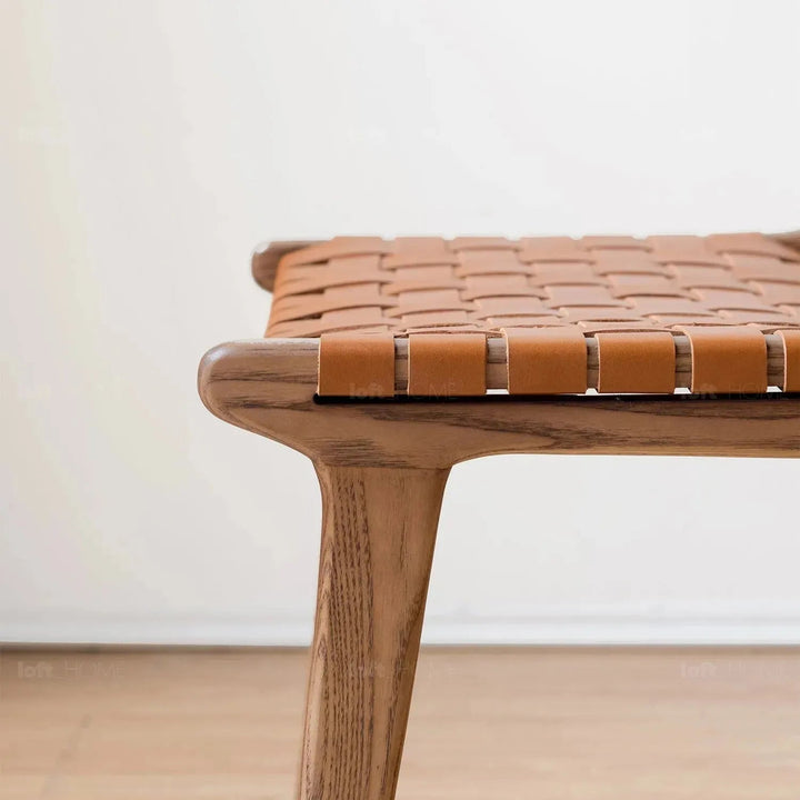 Japandi leather dining chair pasadena in panoramic view.