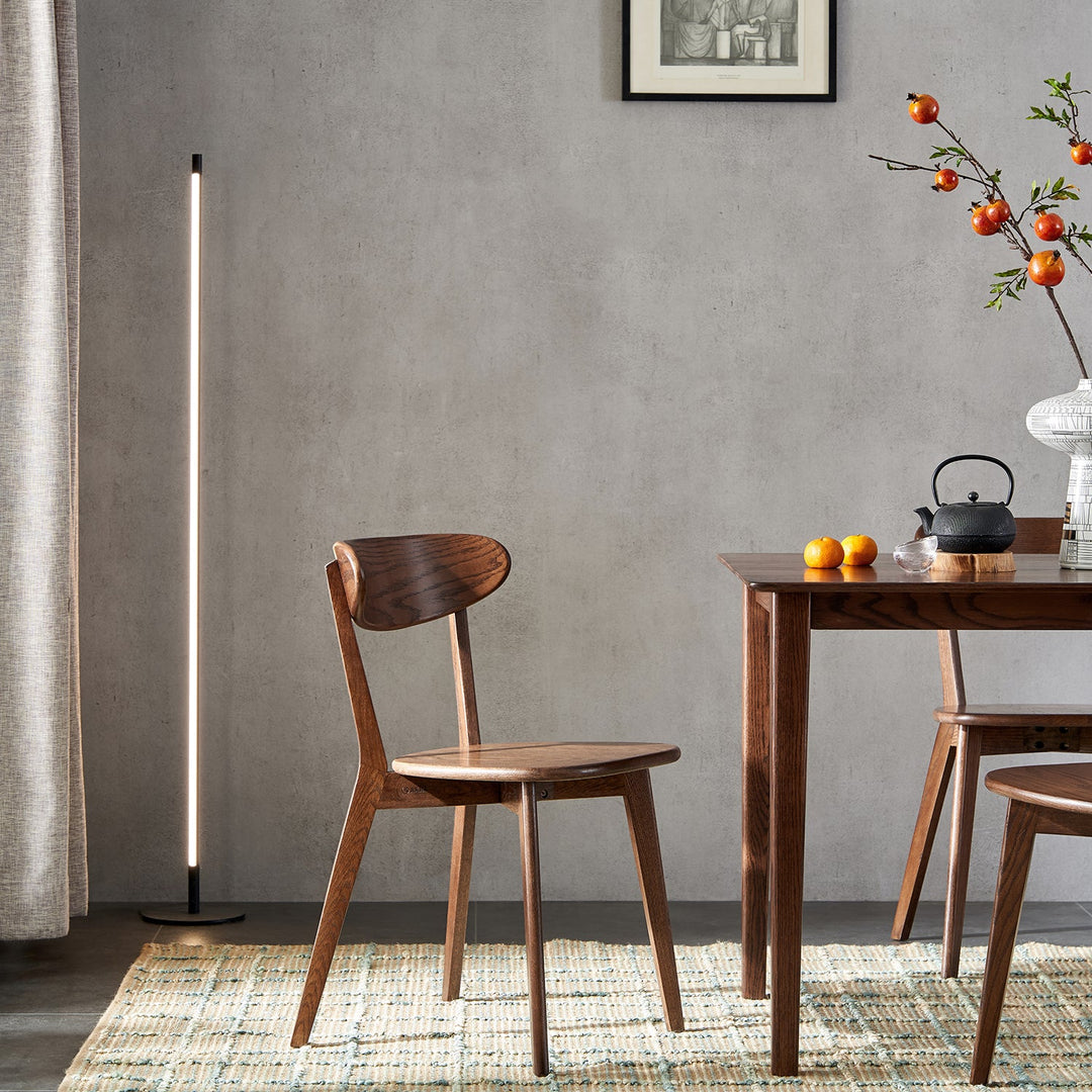 Japandi oak wood dining chair elm walnut primary product view.