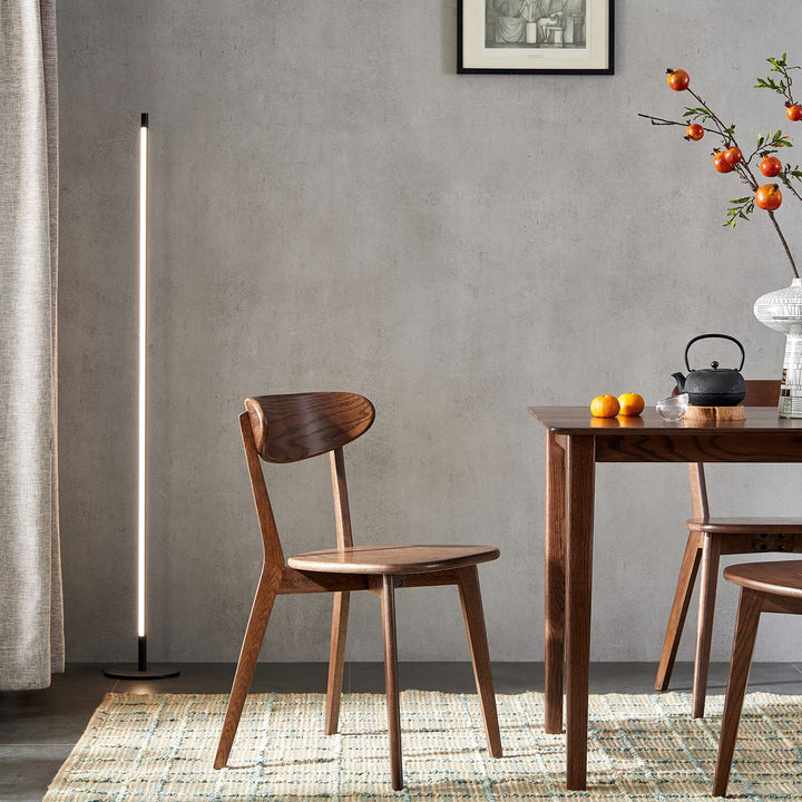 Japandi oak wood dining chair elm walnut primary product view.