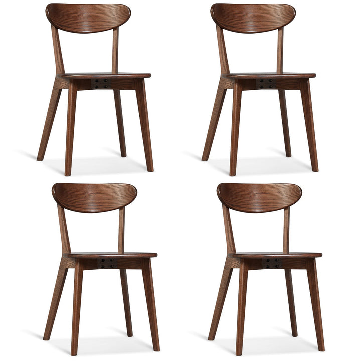 Japandi oak wood dining chair elm walnut conceptual design.