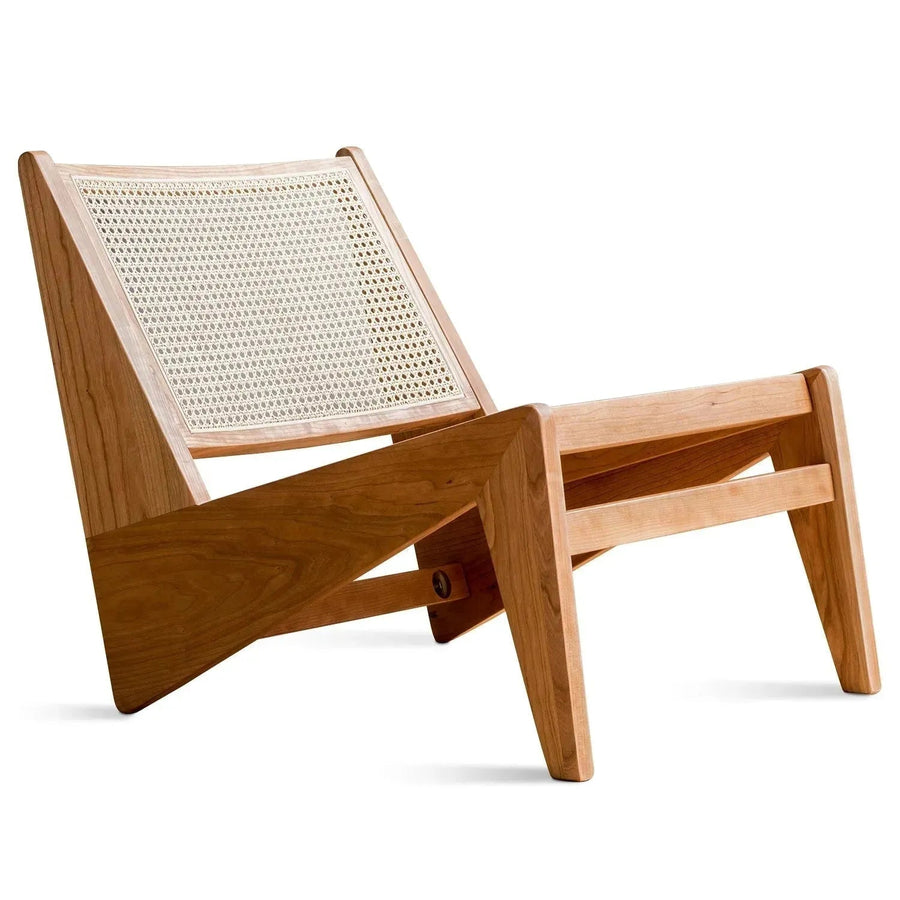 Scandinavian rattan 1 seater sofa kangaroo in white background.