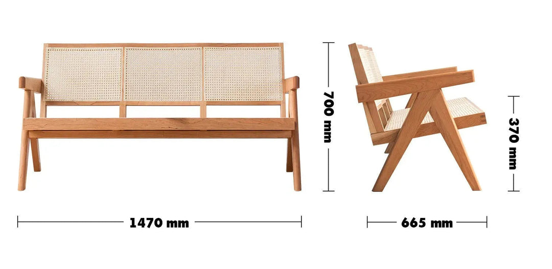 Scandinavian Rattan 3 Seater Sofa CHANDIGARH