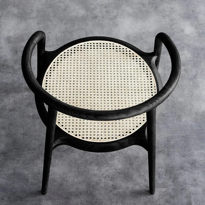 Japandi rattan dining chair circular detail 10.
