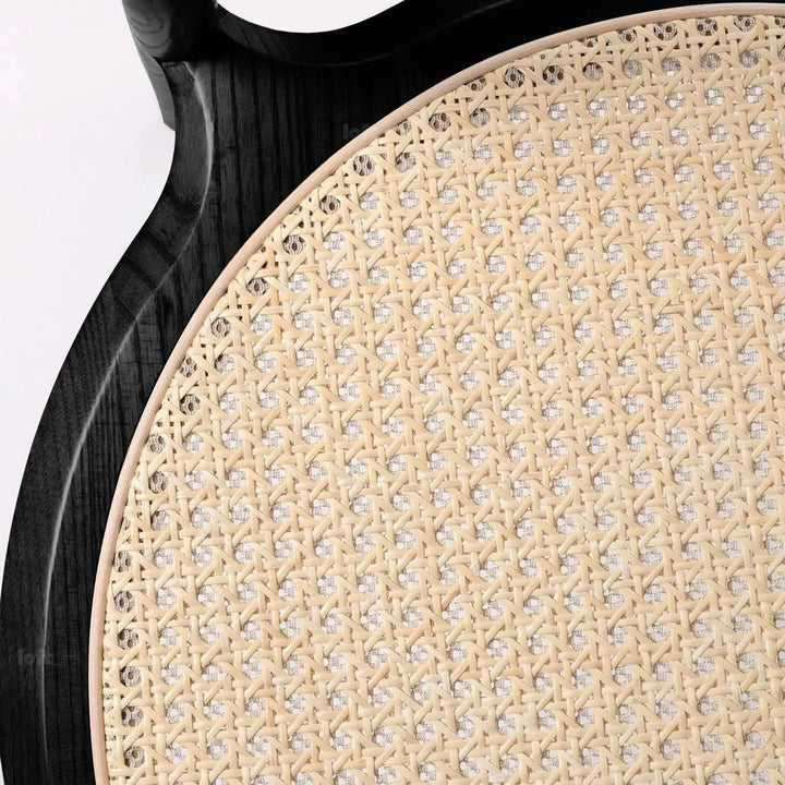 Japandi rattan dining chair circular detail 11.