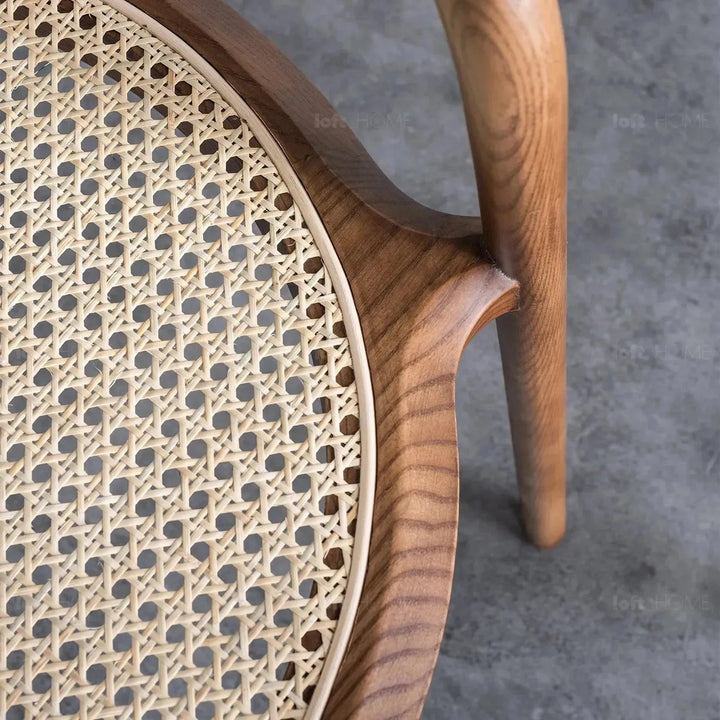 Japandi rattan dining chair circular detail 1.