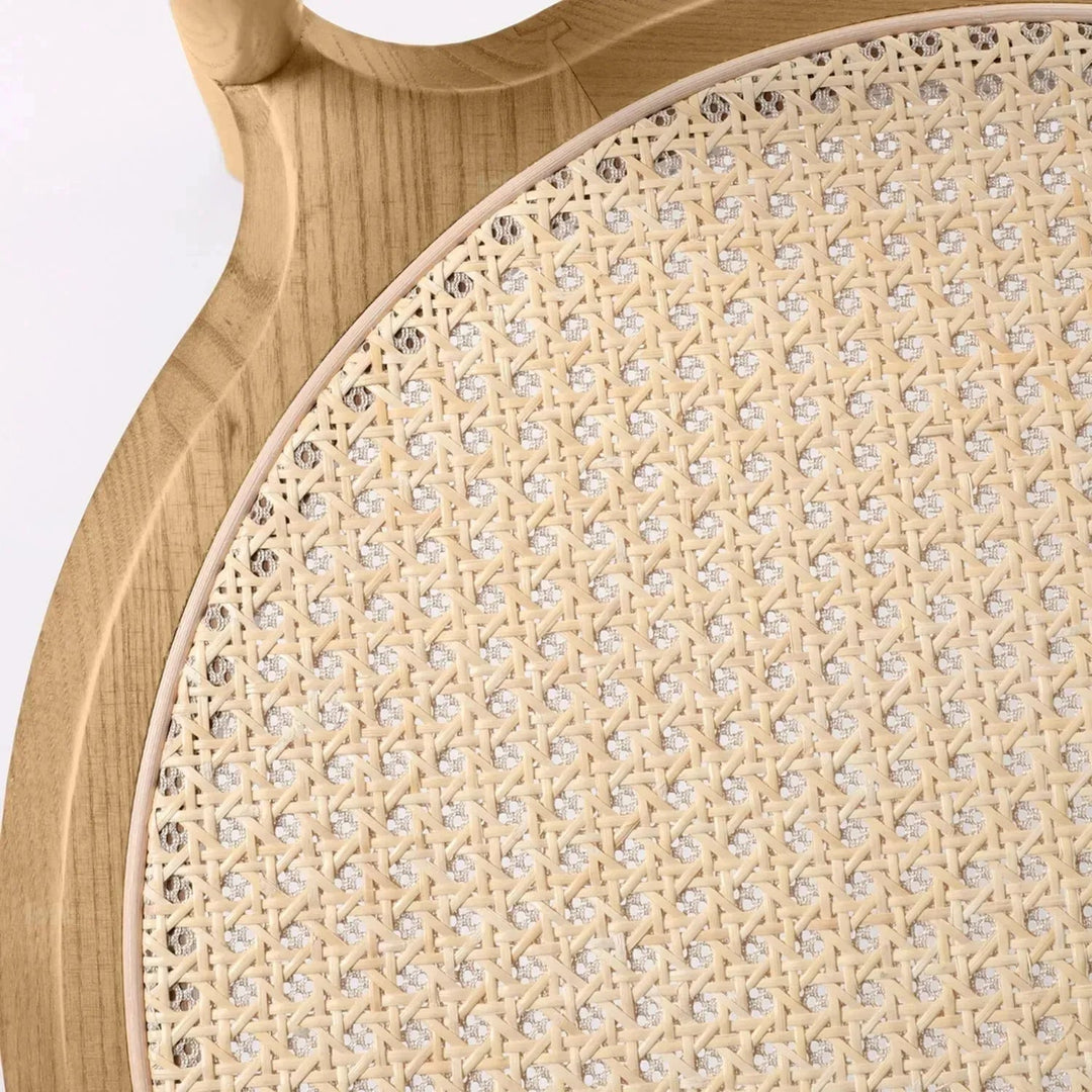 Japandi rattan dining chair circular detail 4.