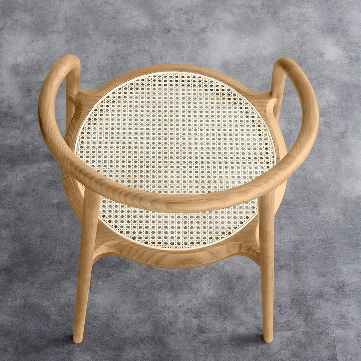 Japandi rattan dining chair circular detail 3.