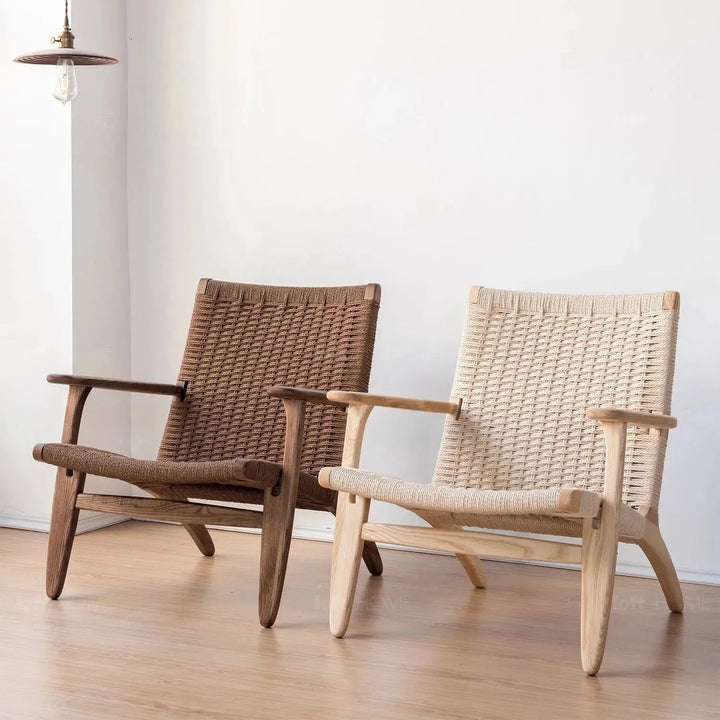Japandi Wood Woven Rope 1 Seater Sofa CH25
