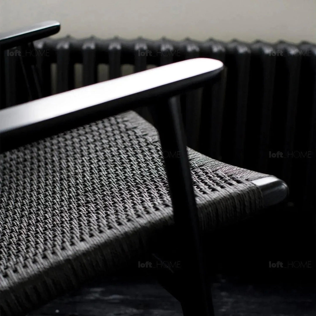 Japandi Wood Woven Rope 1 Seater Sofa CH25