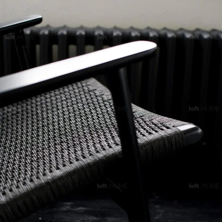 Japandi Wood Woven Rope 1 Seater Sofa CH25