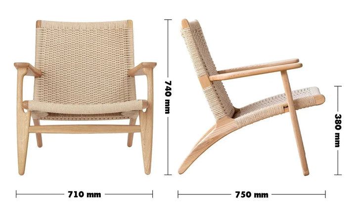 Japandi Wood Woven Rope 1 Seater Sofa CH25