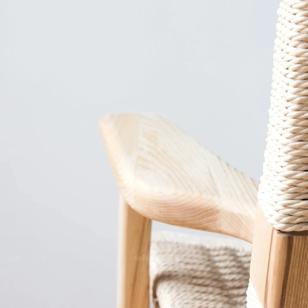 Japandi Wood Woven Rope 1 Seater Sofa CH25