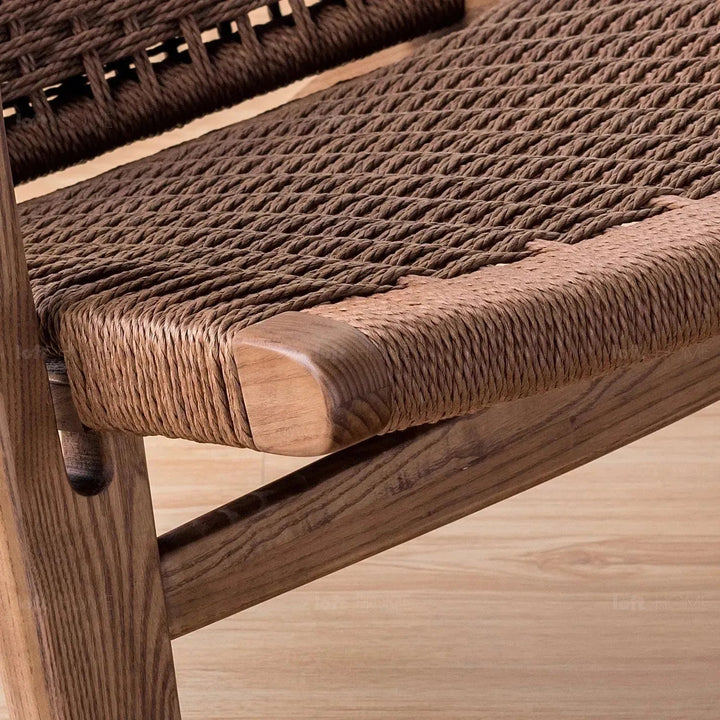 Japandi Wood Woven Rope 1 Seater Sofa CH25