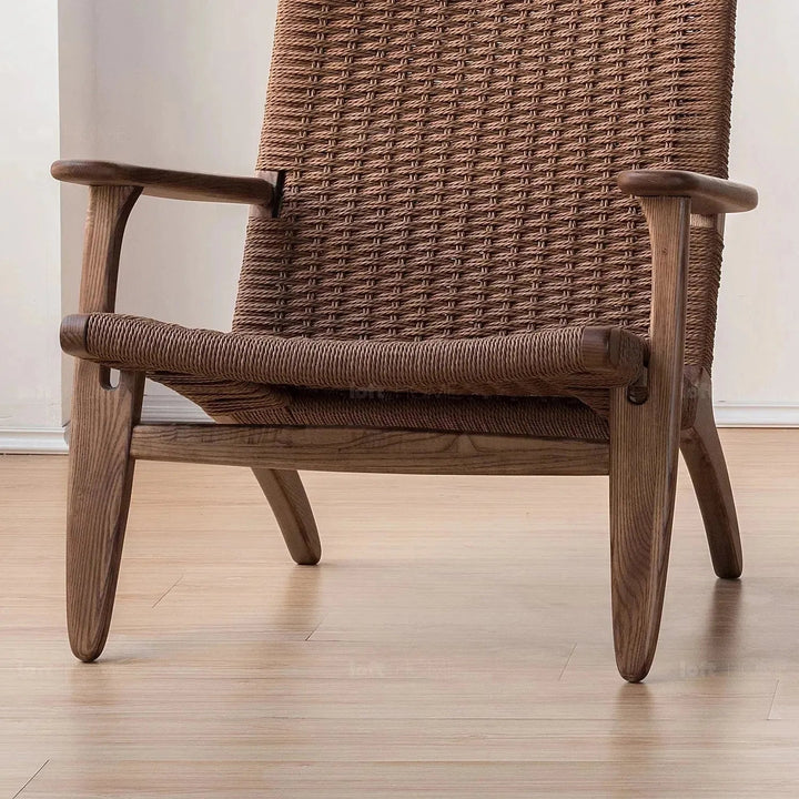 Japandi Wood Woven Rope 1 Seater Sofa CH25