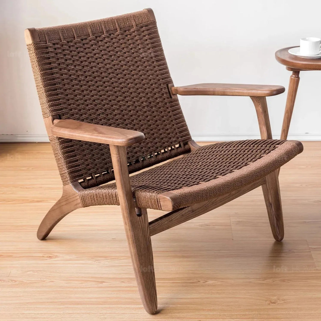 Japandi Wood Woven Rope 1 Seater Sofa CH25