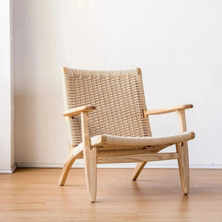 Japandi Wood Woven Rope 1 Seater Sofa CH25