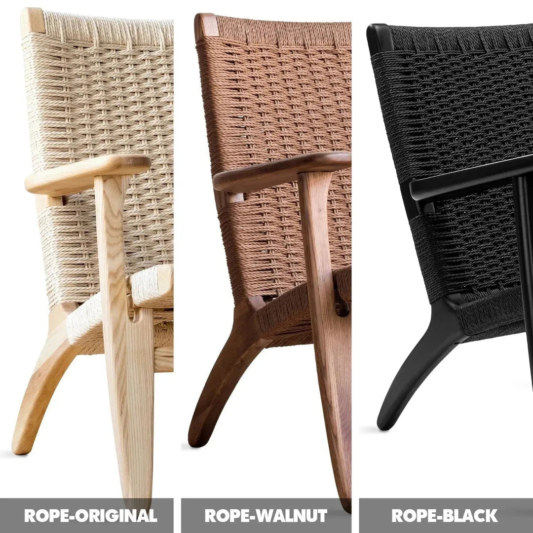 Japandi Wood Woven Rope 1 Seater Sofa CH25