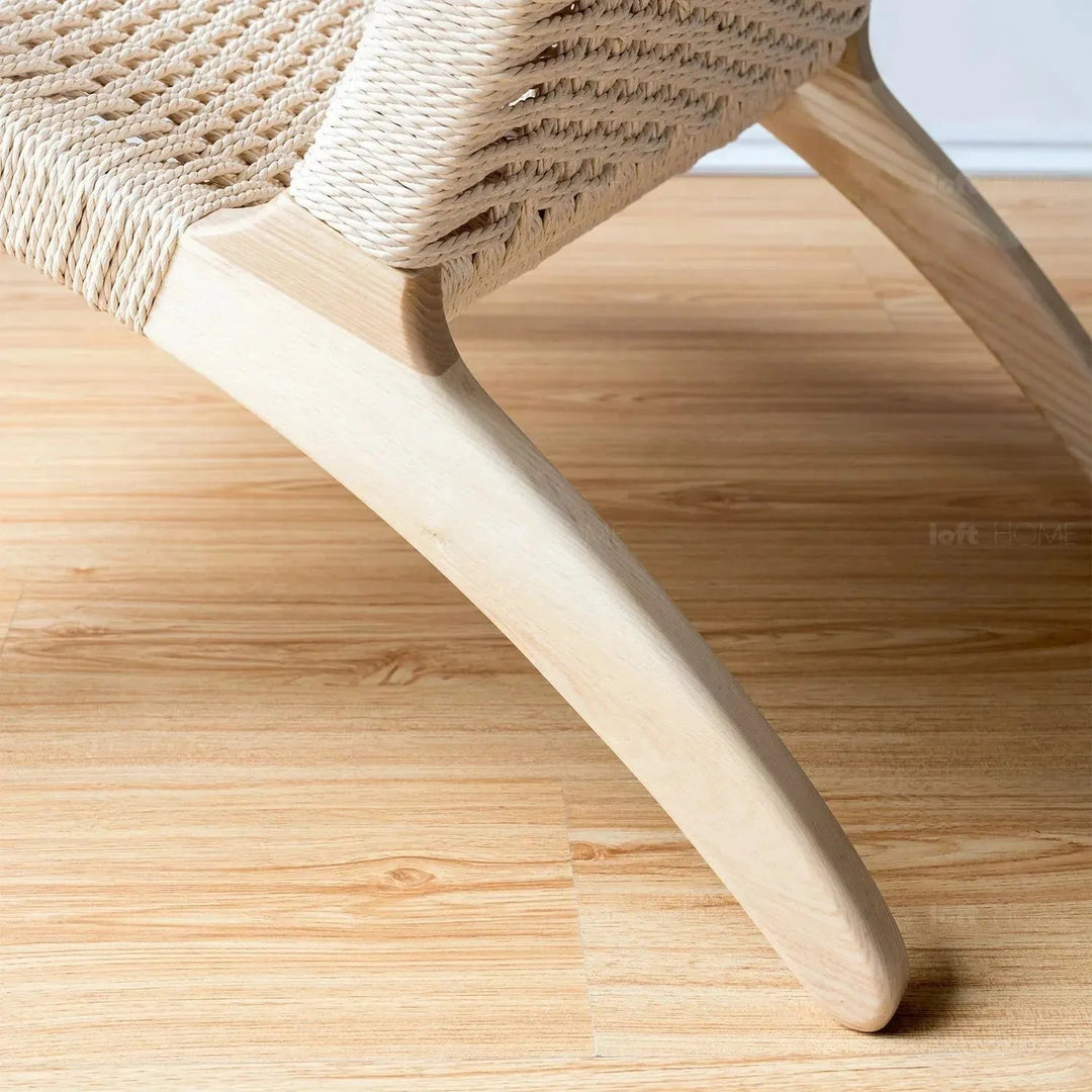 Japandi Wood Woven Rope 1 Seater Sofa CH25