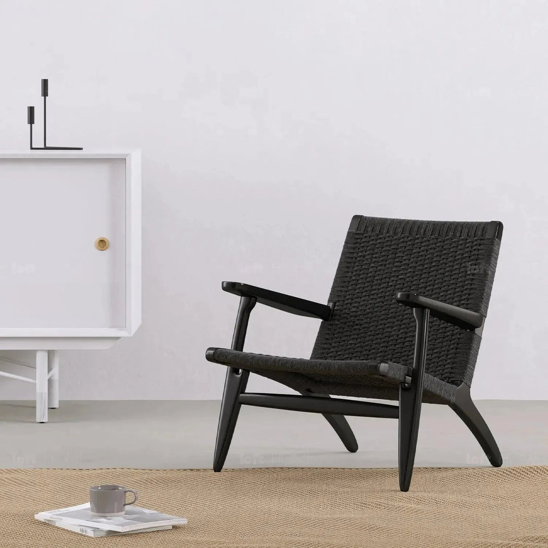 Japandi Wood Woven Rope 1 Seater Sofa CH25