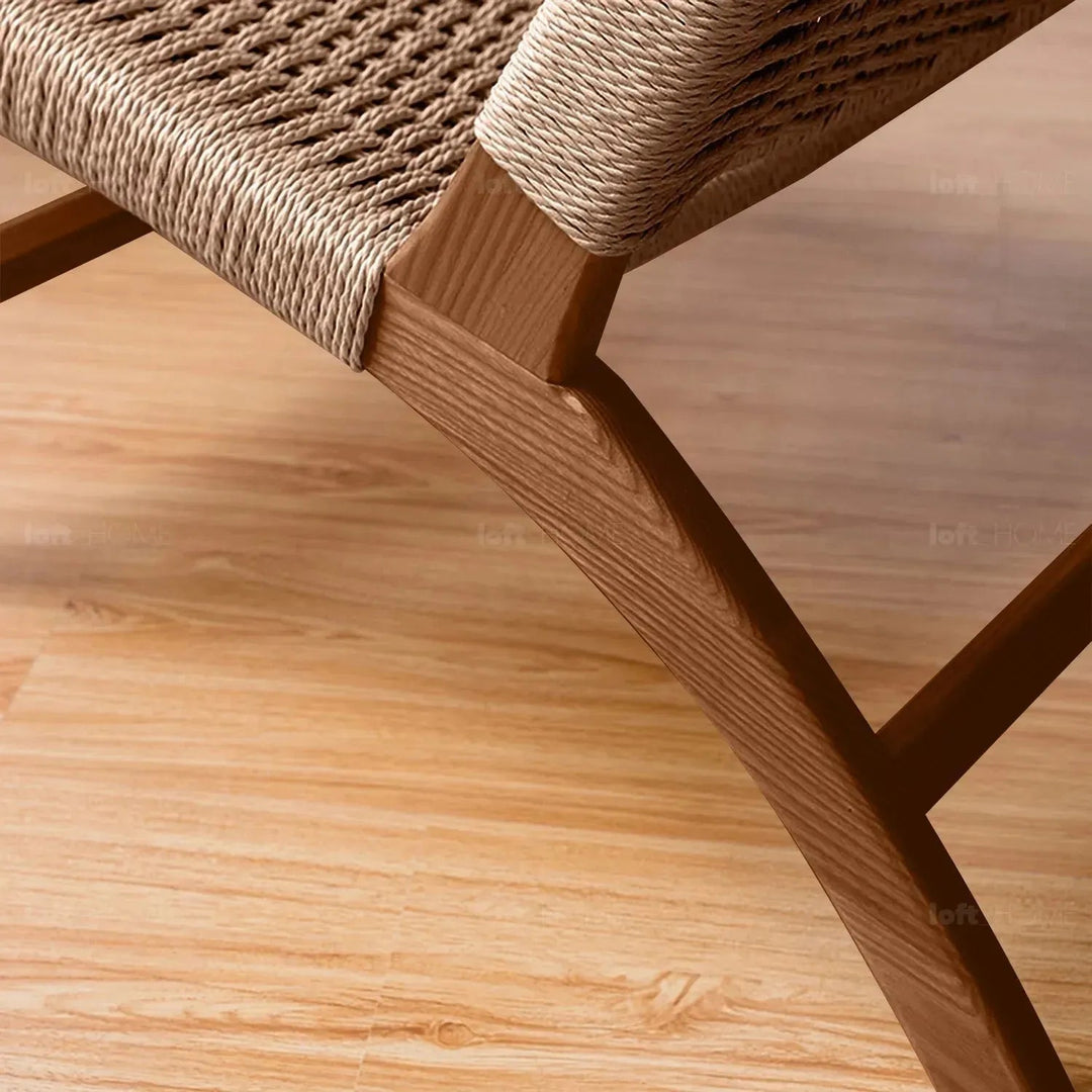Japandi Wood Woven Rope 1 Seater Sofa LONDON