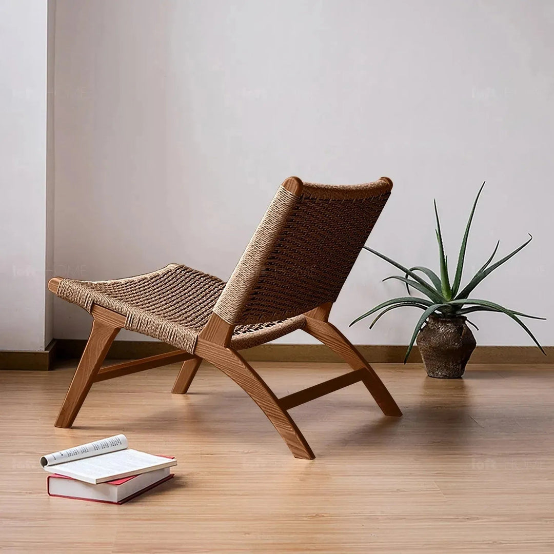 Japandi Wood Woven Rope 1 Seater Sofa LONDON
