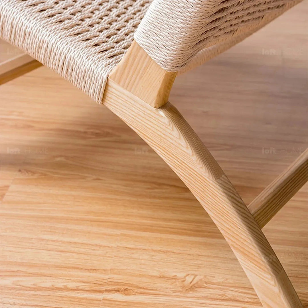 Japandi Wood Woven Rope 1 Seater Sofa LONDON