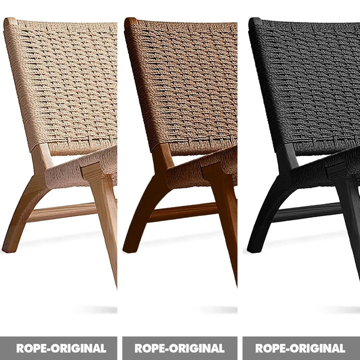 Japandi Wood Woven Rope 1 Seater Sofa LONDON