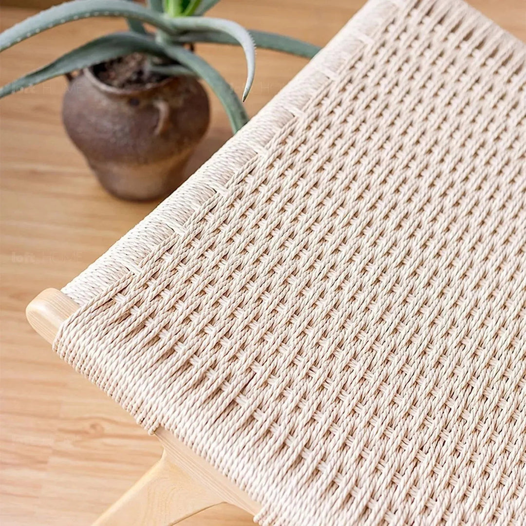 Japandi Wood Woven Rope 1 Seater Sofa LONDON