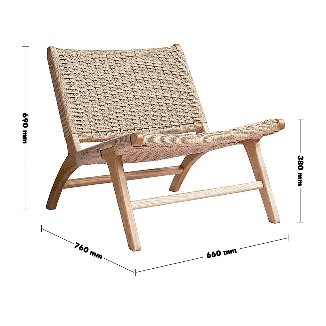 Japandi Wood Woven Rope 1 Seater Sofa LONDON