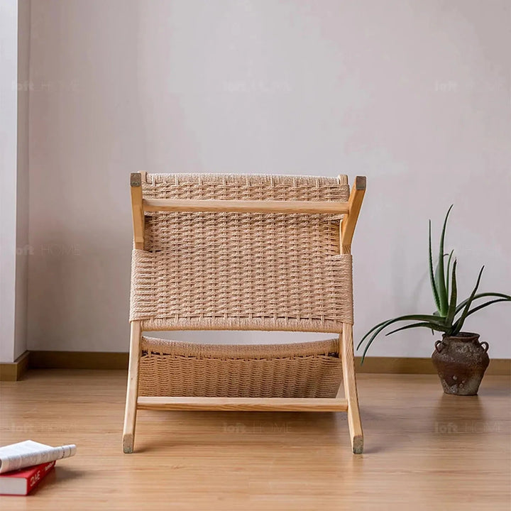 Japandi Wood Woven Rope 1 Seater Sofa LONDON