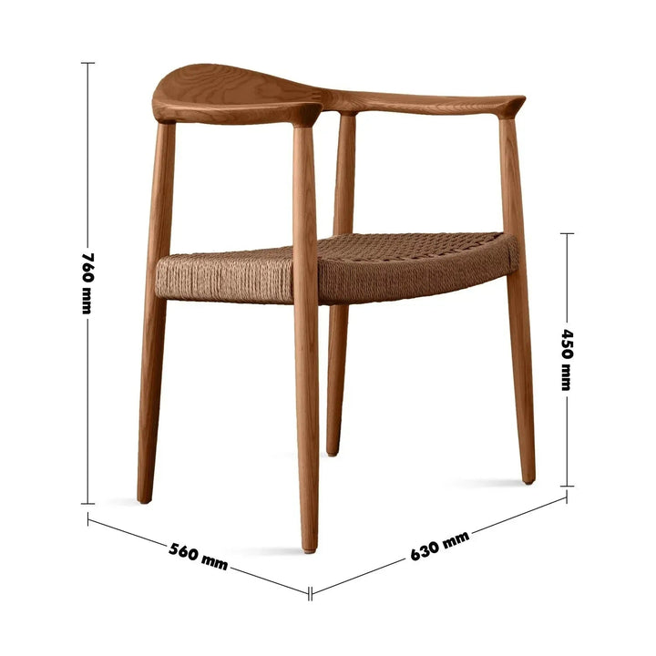 Japandi wood woven rope dining chair kennedy size charts.