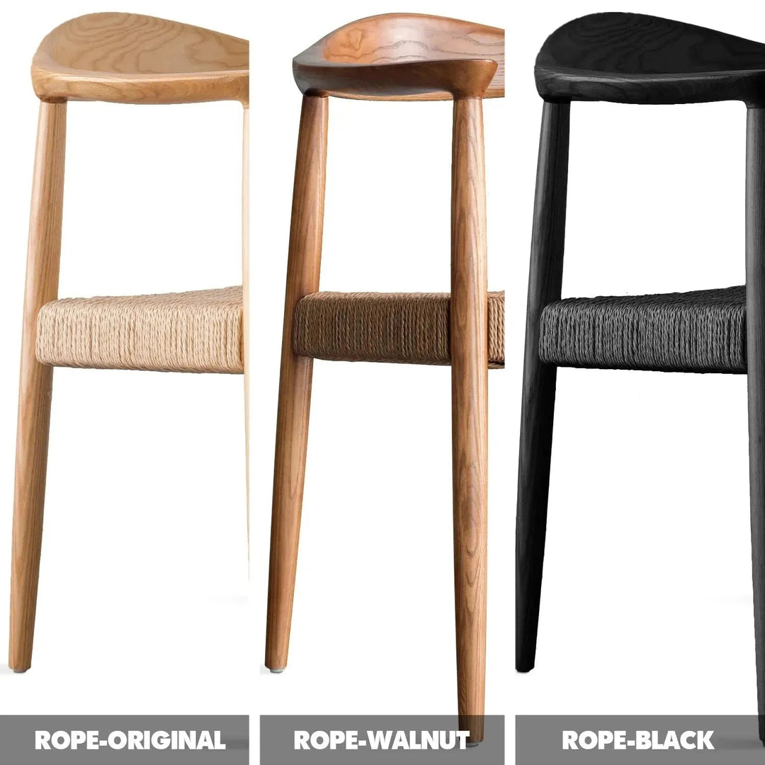 Japandi wood woven rope dining chair kennedy color swatches.