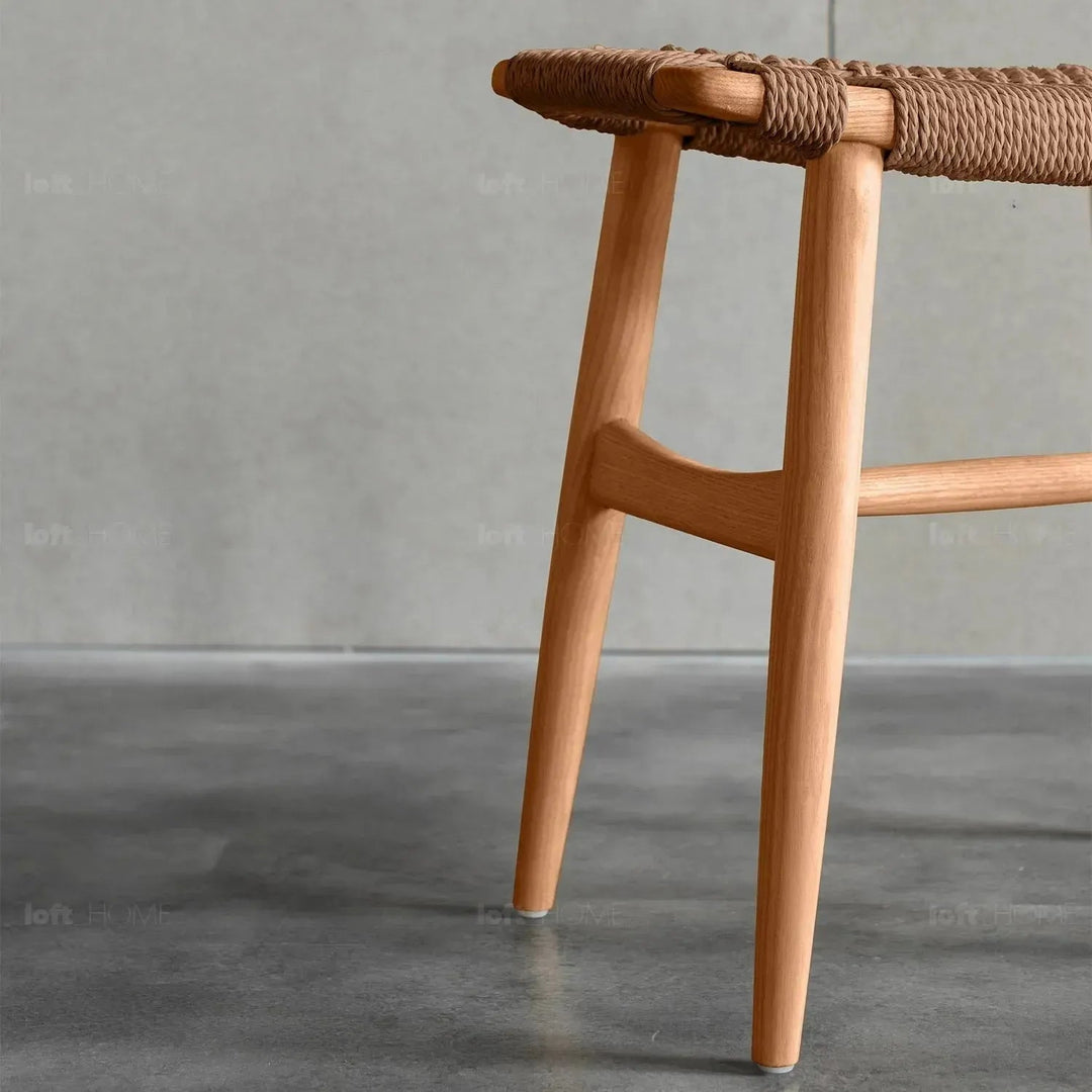Japandi Wood Woven Rope Dining Stool WOVEN