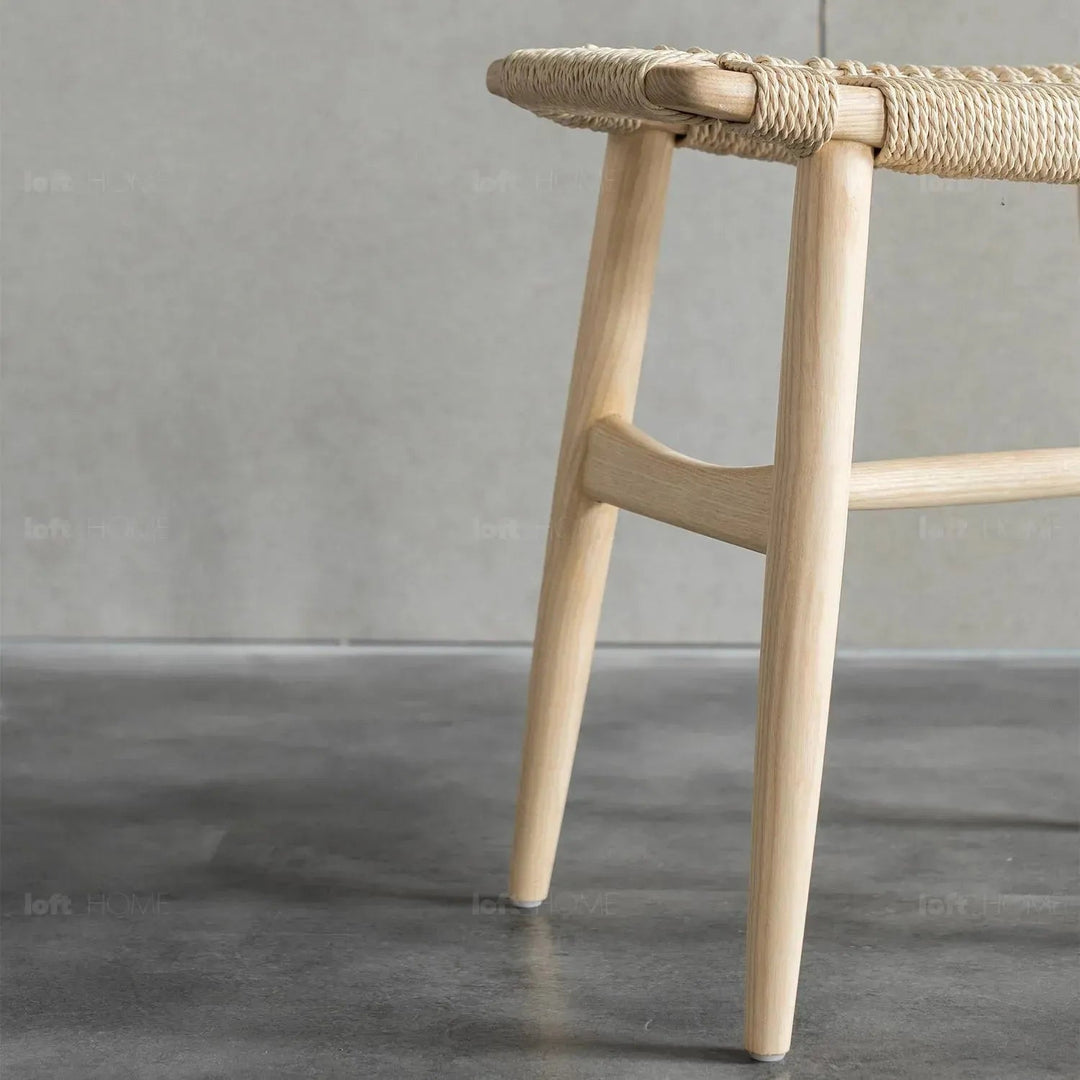 Japandi Wood Woven Rope Dining Stool WOVEN