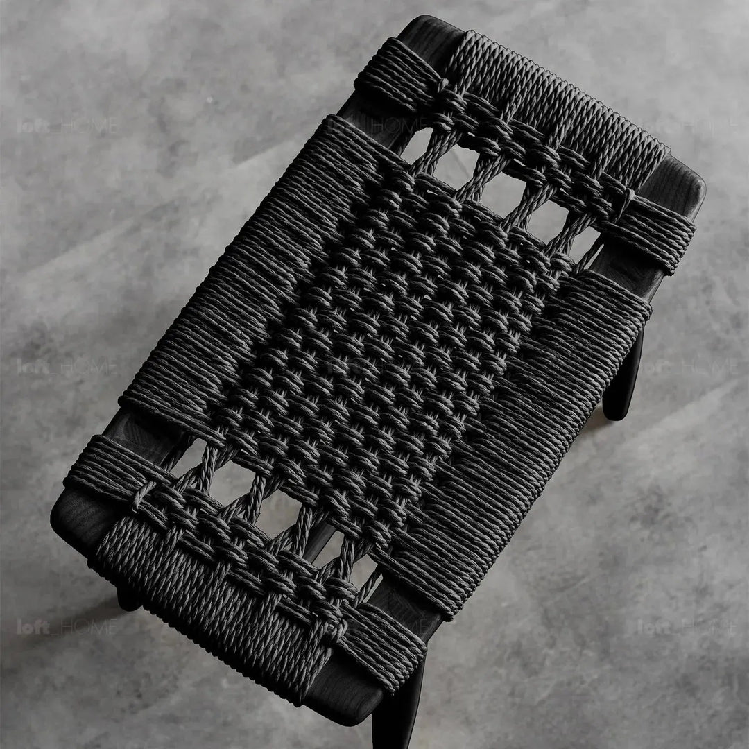 Japandi Wood Woven Rope Dining Stool WOVEN