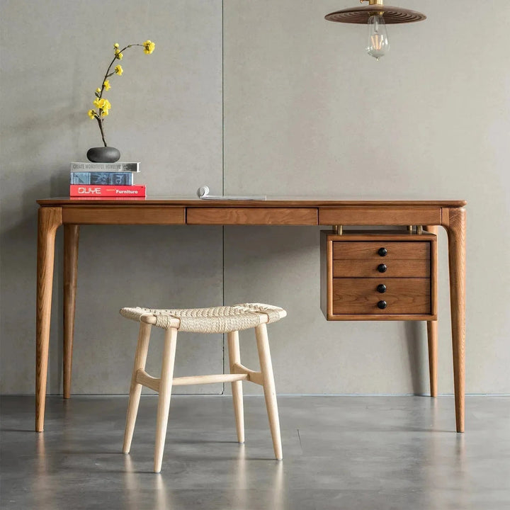 Japandi Wood Woven Rope Dining Stool WOVEN