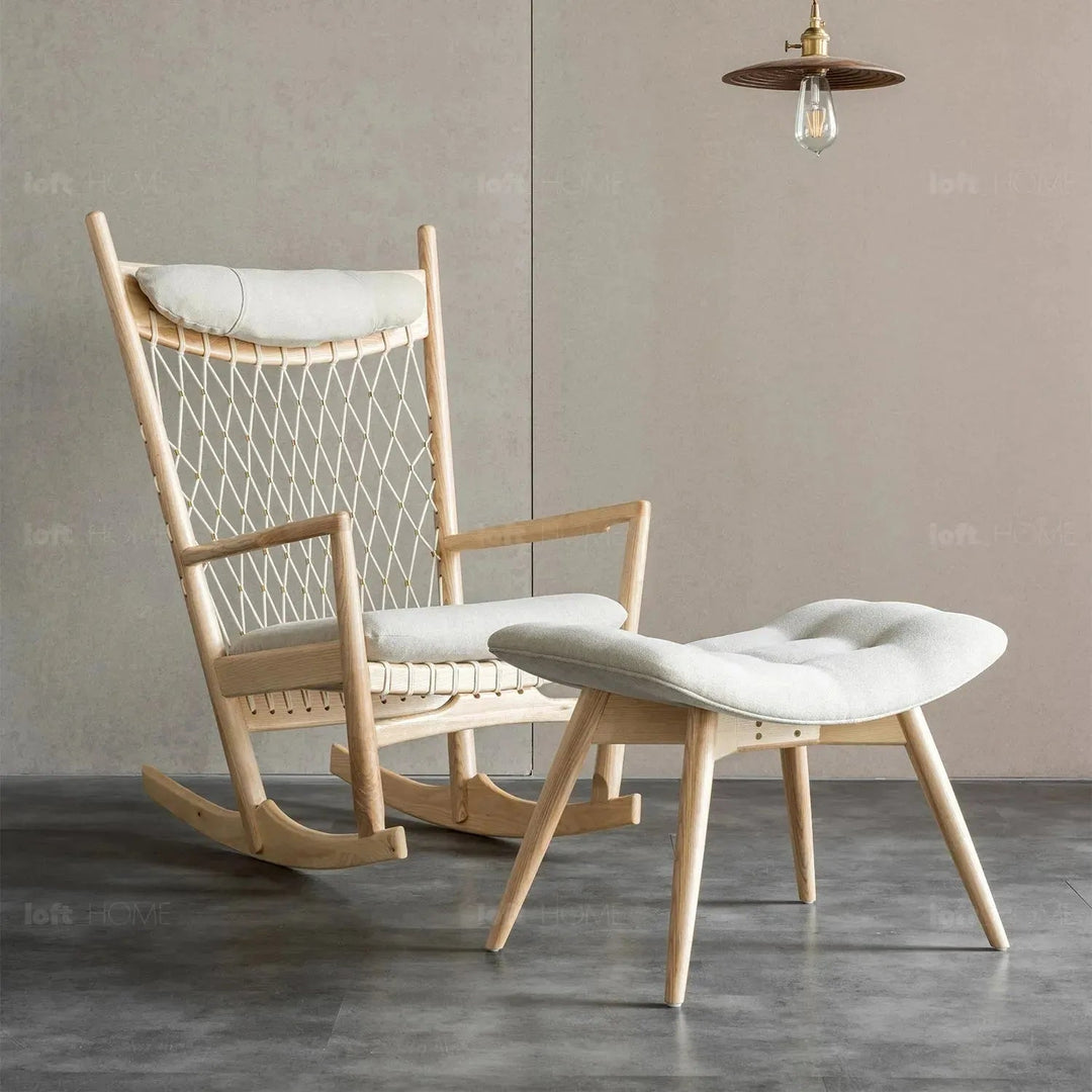 Japandi Rope Woven Rocking Chair HANS WEGNER