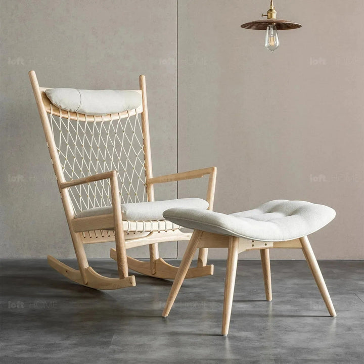 Japandi Rope Woven Rocking Chair HANS WEGNER