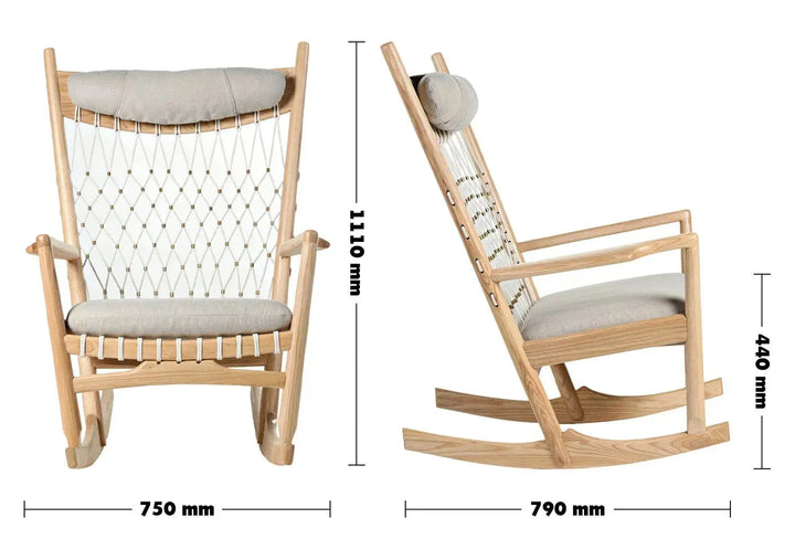 Japandi Rope Woven Rocking Chair HANS WEGNER