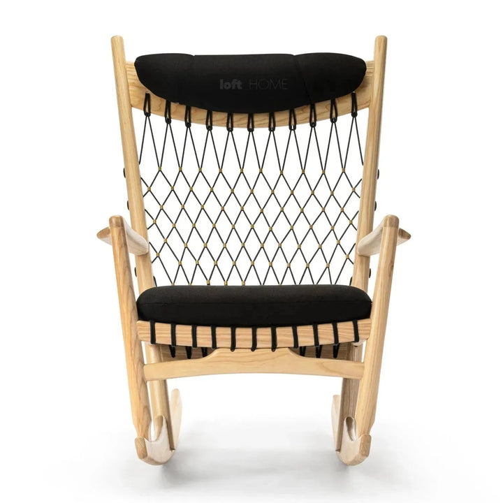 Japandi Rope Woven Rocking Chair HANS WEGNER