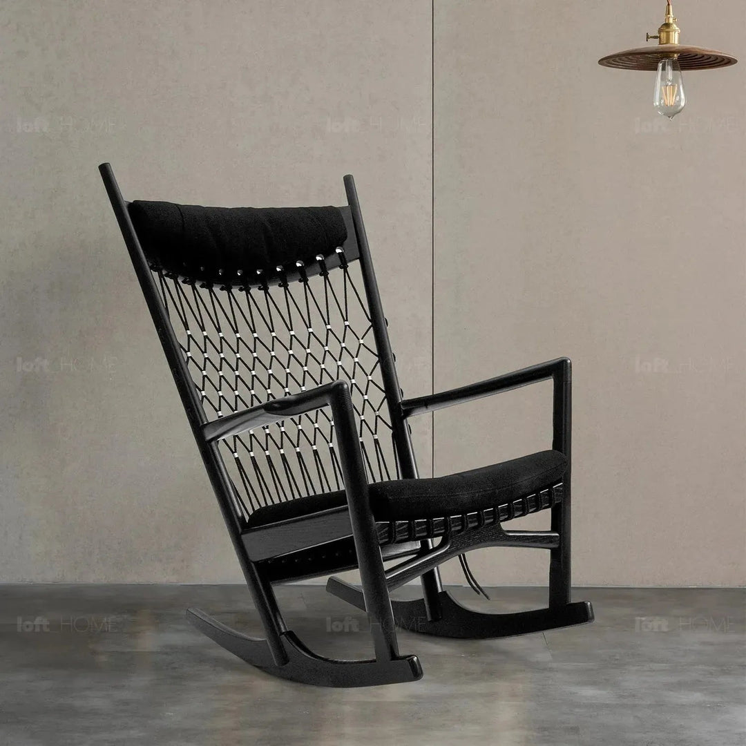 Japandi Rope Woven Rocking Chair HANS WEGNER