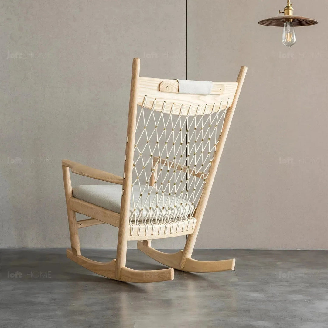 Japandi Rope Woven Rocking Chair HANS WEGNER