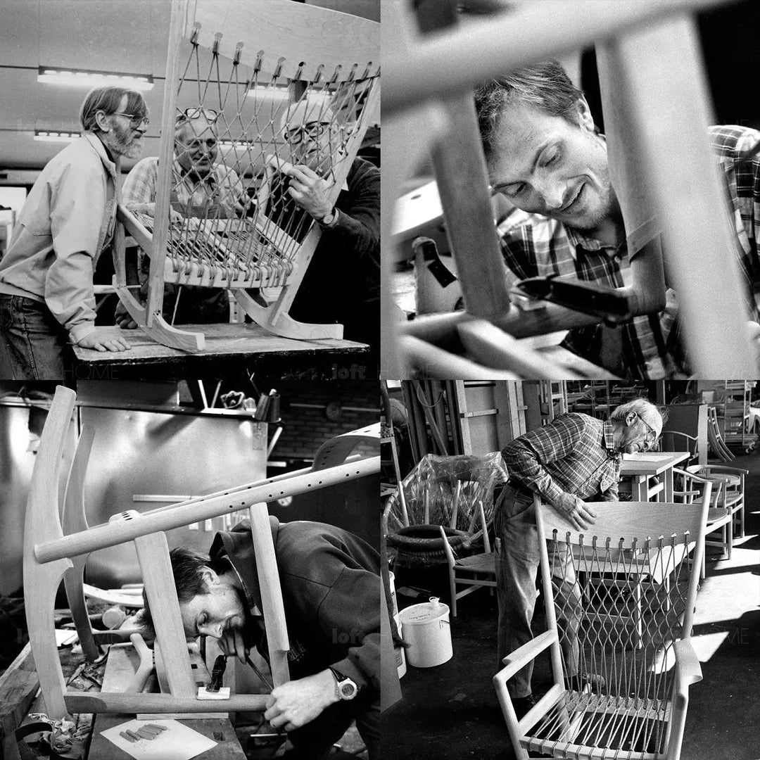 Japandi Rope Woven Rocking Chair HANS WEGNER