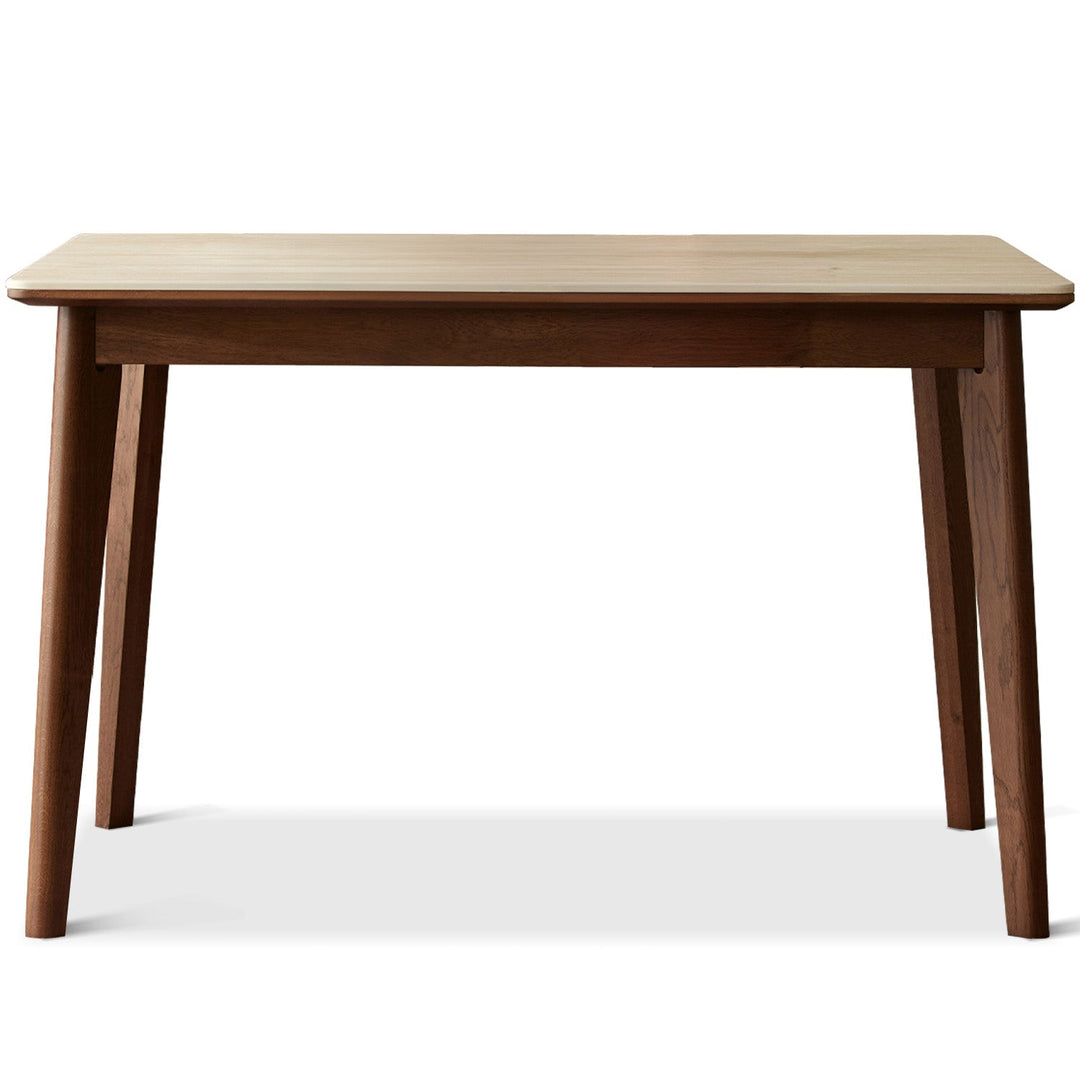 Japandi sintered stone oak wood dining table lennor in still life.