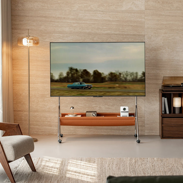Japandi walnut wood tv hanger sereno detail 3.
