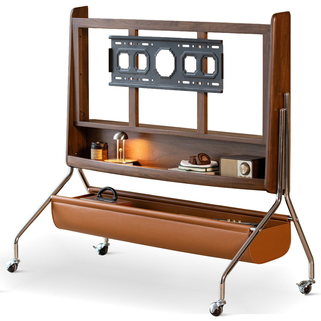 Japandi walnut wood tv hanger sereno detail 5.
