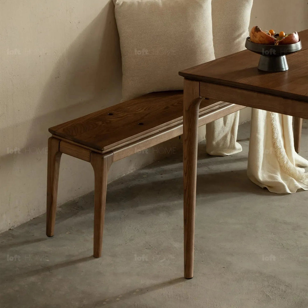 Japandi wood dining bench adeline conceptual design.