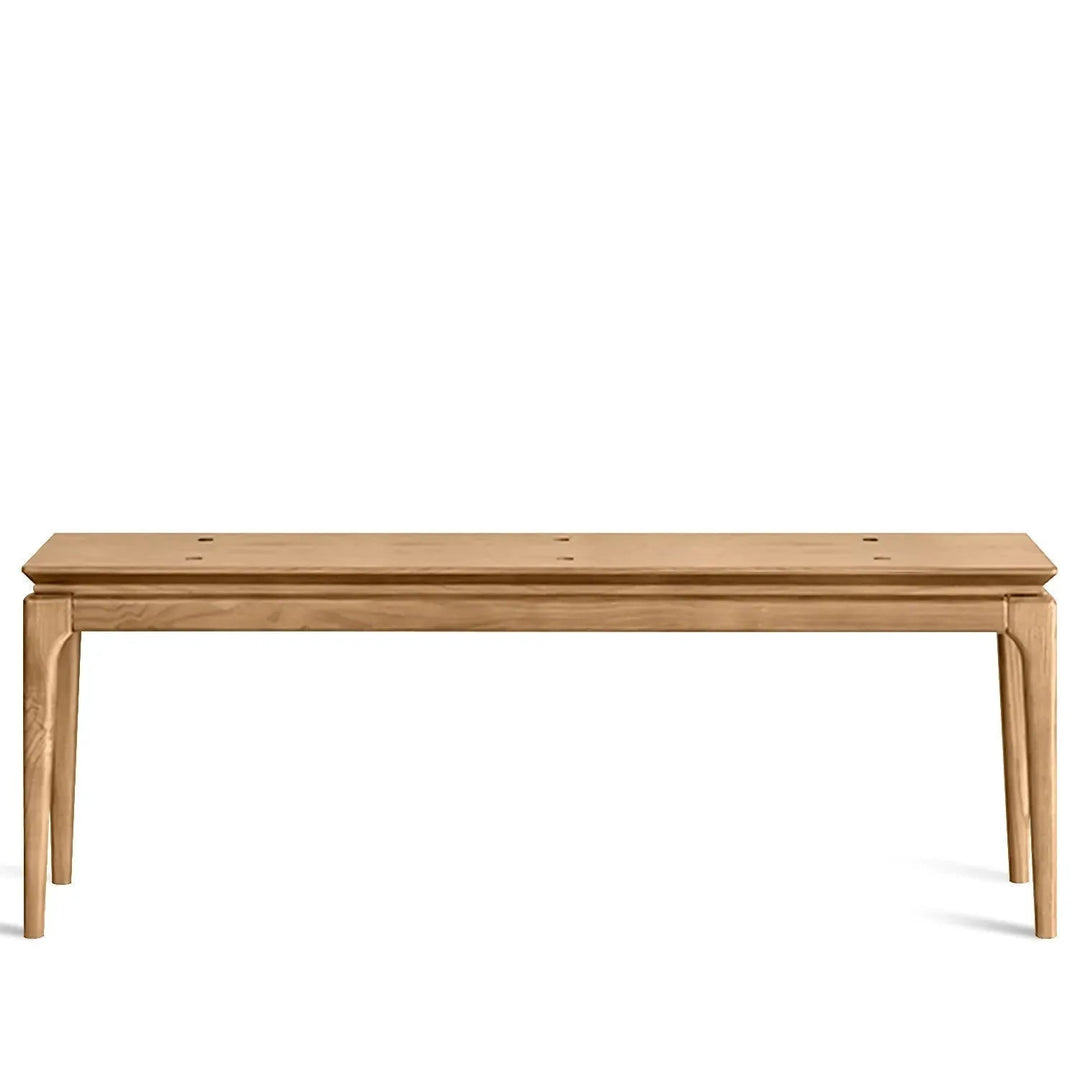 Japandi wood dining bench adeline layered structure.