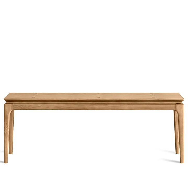 Japandi wood dining bench adeline layered structure.
