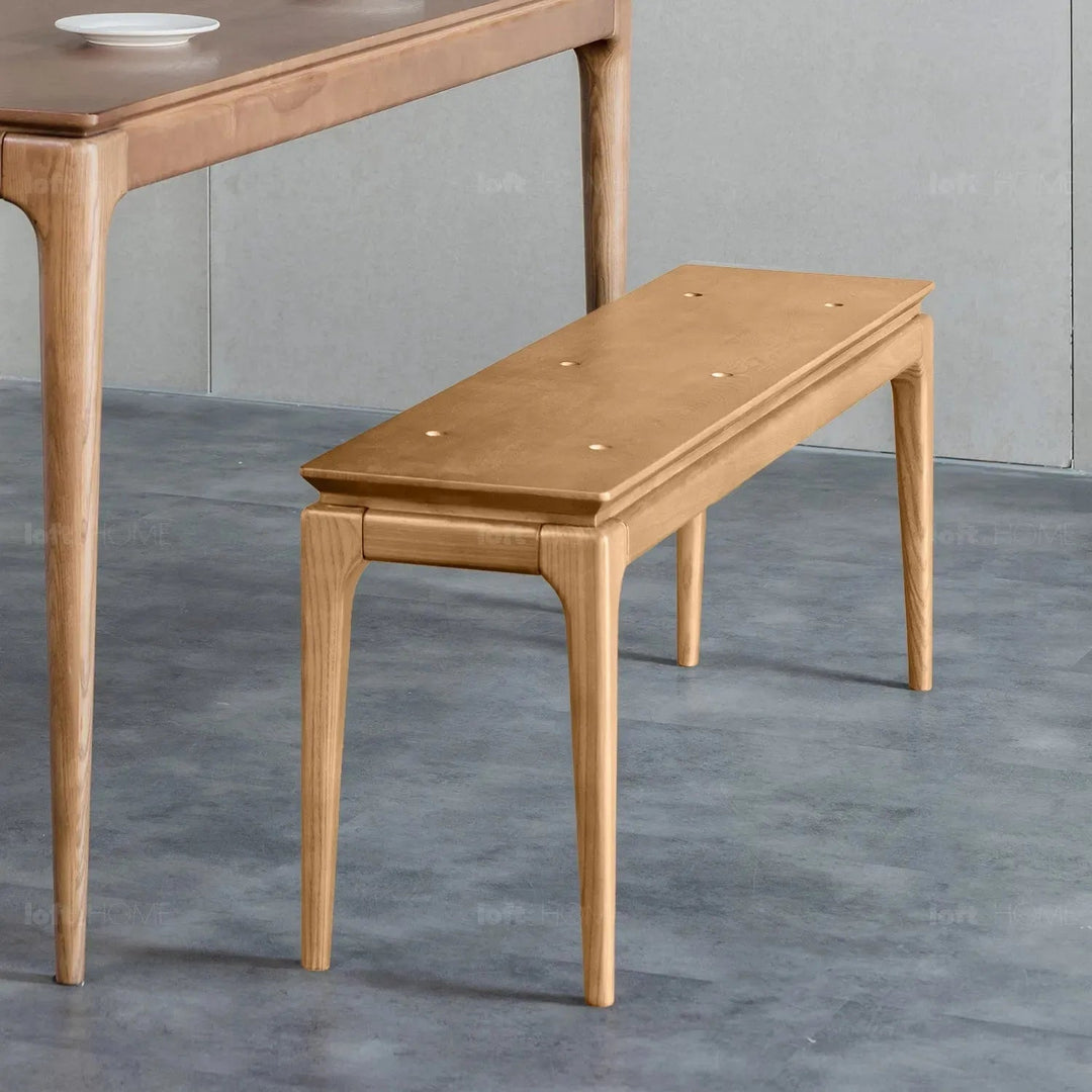 Japandi wood dining bench adeline detail 1.